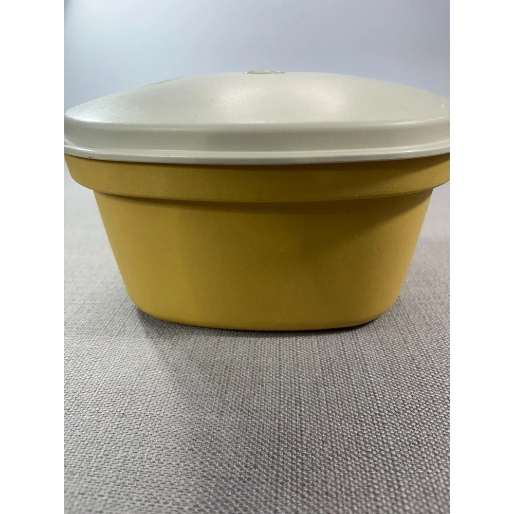 Vintage Tupperware Large Vegetable Steamer Cooker 3 Piece Mustard
